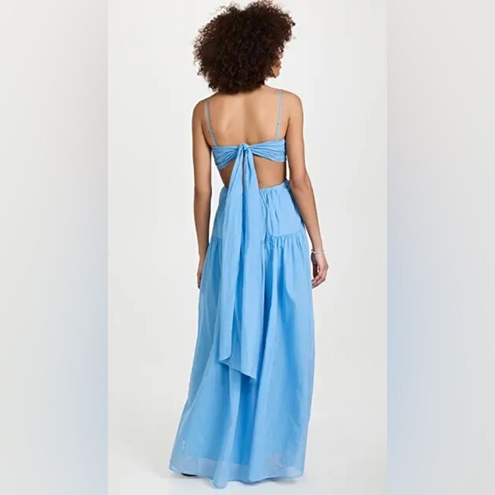 Rebecca Taylor Wrap Back Maxi Dress in Azul Blue, NWT, Size 16 - Picture 7 of 14